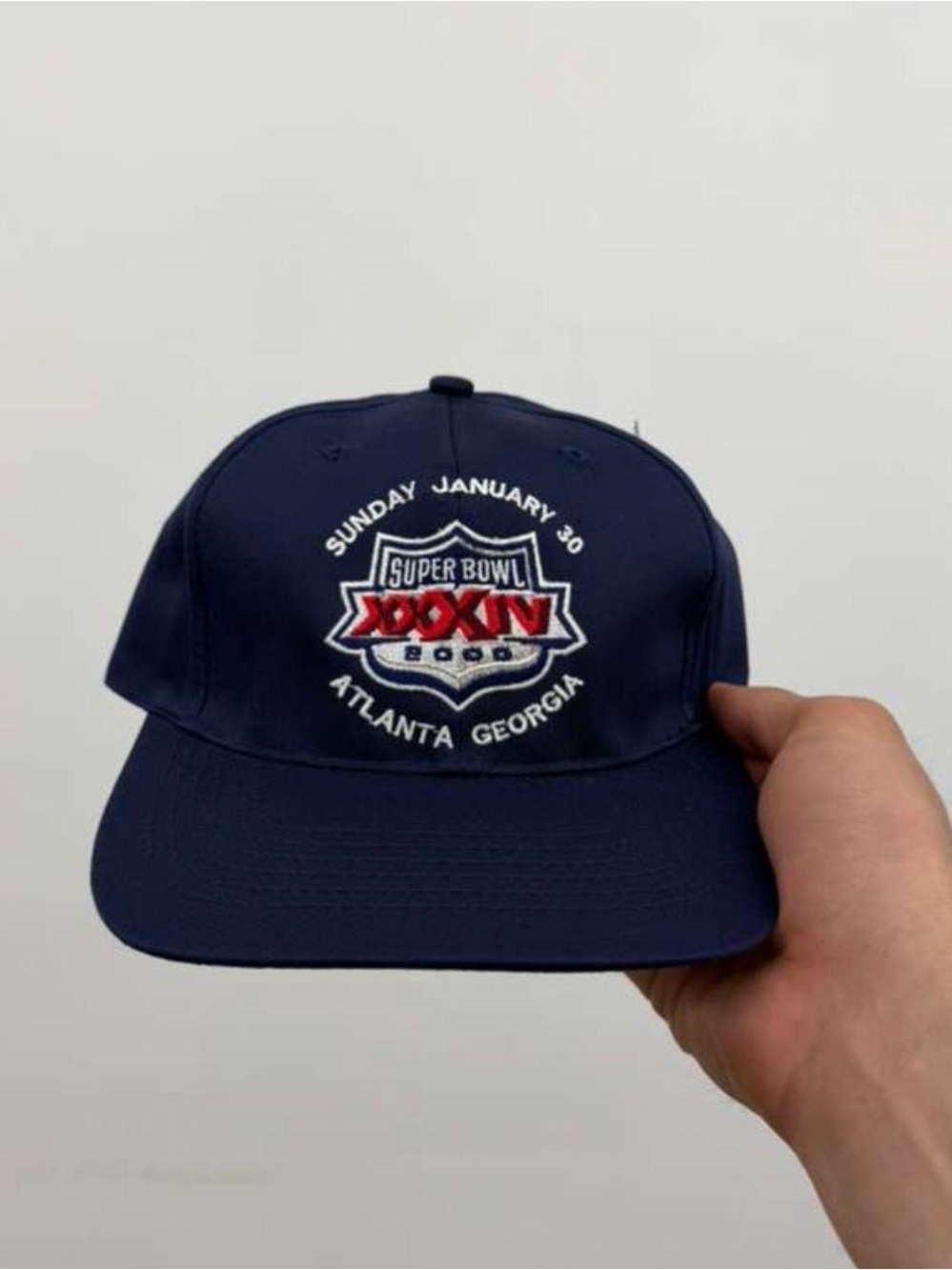 NFL Superbowl 2000 Football Logo 7 Baseball Cap Mens One Size Blue Snapback Hat